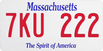 MA license plate 7KU222