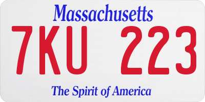 MA license plate 7KU223
