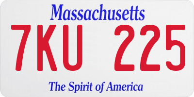 MA license plate 7KU225