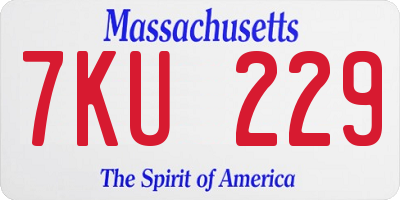 MA license plate 7KU229