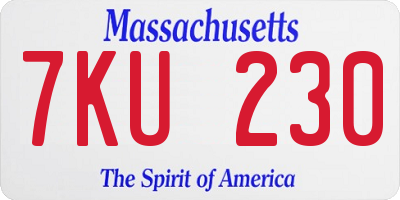MA license plate 7KU230