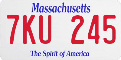 MA license plate 7KU245