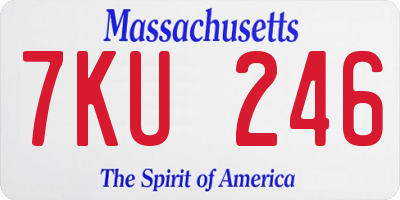 MA license plate 7KU246