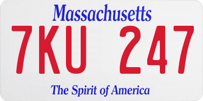 MA license plate 7KU247