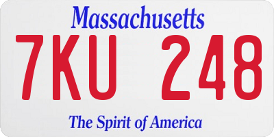 MA license plate 7KU248