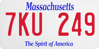 MA license plate 7KU249