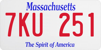MA license plate 7KU251