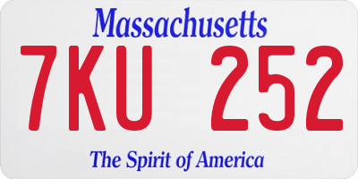 MA license plate 7KU252