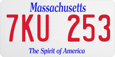 MA license plate 7KU253