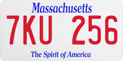 MA license plate 7KU256
