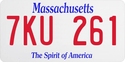 MA license plate 7KU261