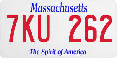MA license plate 7KU262