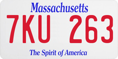 MA license plate 7KU263