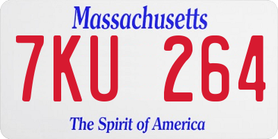 MA license plate 7KU264