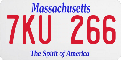 MA license plate 7KU266