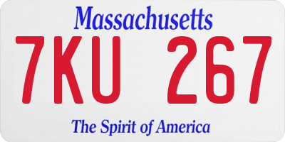 MA license plate 7KU267