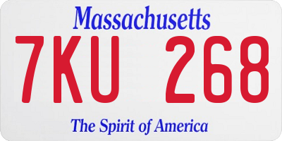 MA license plate 7KU268