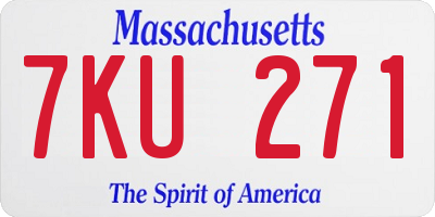 MA license plate 7KU271