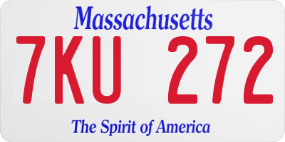 MA license plate 7KU272