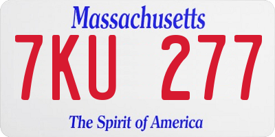 MA license plate 7KU277