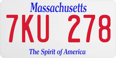MA license plate 7KU278