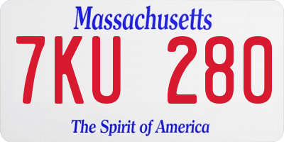 MA license plate 7KU280