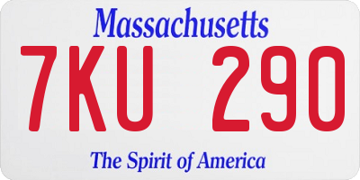 MA license plate 7KU290