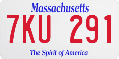 MA license plate 7KU291