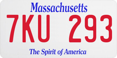 MA license plate 7KU293