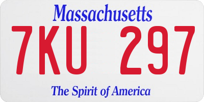 MA license plate 7KU297