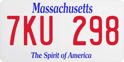 MA license plate 7KU298
