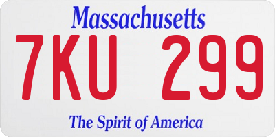 MA license plate 7KU299