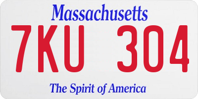 MA license plate 7KU304