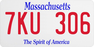 MA license plate 7KU306