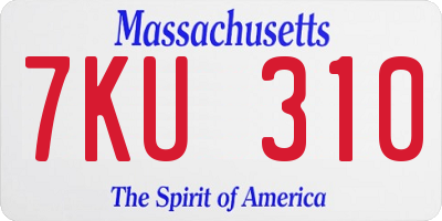 MA license plate 7KU310