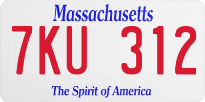 MA license plate 7KU312