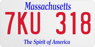 MA license plate 7KU318