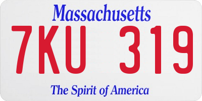 MA license plate 7KU319