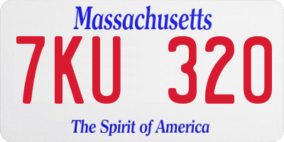 MA license plate 7KU320