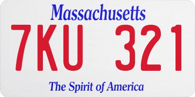 MA license plate 7KU321