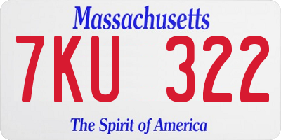 MA license plate 7KU322