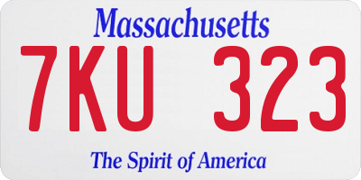 MA license plate 7KU323