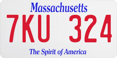 MA license plate 7KU324