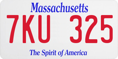 MA license plate 7KU325