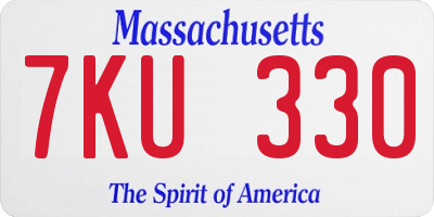 MA license plate 7KU330