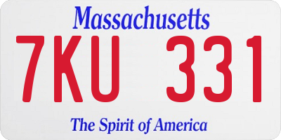 MA license plate 7KU331