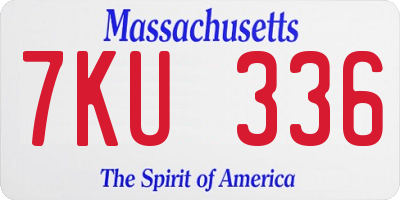 MA license plate 7KU336