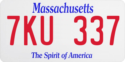 MA license plate 7KU337