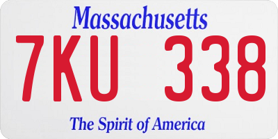 MA license plate 7KU338
