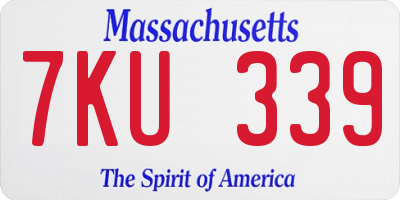 MA license plate 7KU339